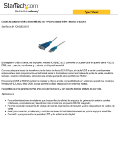 Cable Adaptador USB a Serie RS232 de 1 Puerto