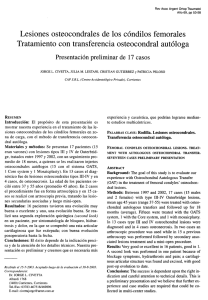 Lesiones Osteocondrales de los Cóndilos Femorales. Tratamiento