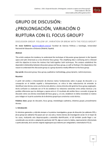 Grupo de Discusión: ¿Prolongación, variación o ruptura con el focus