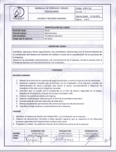 MANUAL DE PERFILES Y ROLES Código: MN-FI-16