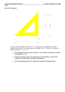 Ejercicio 2 (2 puntos) Un marco rígido triangular se articula en C y