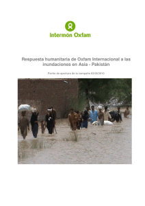 Respuesta humanitaria de Oxfam Internacional a las inundaciones
