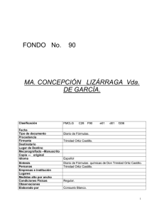 FONDO No. 90 MA. CONCEPCIÓN LIZÁRRAGA Vda. DE GARCÍA.