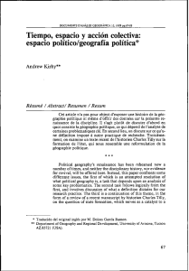 Tiempo, espacio y acción colectiva: espacio político/geografía política*