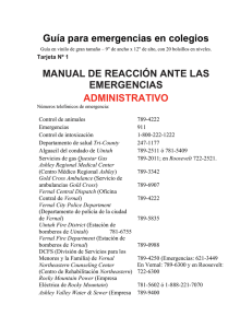 Guía para emergencias en colegios MANUAL DE REACCIÓN ANTE