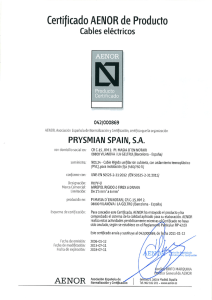 Certificado AENOR de Producto