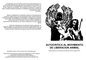 Autocritica al movimiento de liberación animal