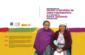 Santa Apolonia acceso a servicios de salud reproductiva