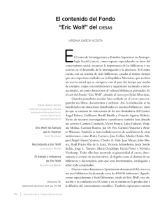 El contenido del Fondo “Eric Wolf” del ciesas