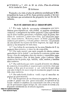 Acuerdo - Plan de arbitrios de la ciudad de León