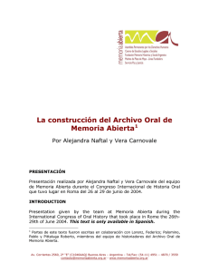 La construcción del Archivo Oral de Memoria Abierta