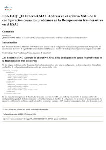 ESA FAQ: ¿El Ethernet MAC Address en el archivo XML de
