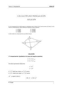 CÁLCULO DE UNA TRIANGULACIÓN SOLUCIÓN .e+8+7=4+3 e+6