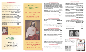 ENTHRONEMENT SACRED HEART - Congregation of the Sacred