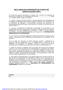 DECLARACION OPERADOR DE PUNTO DE CERTIFICACION (OPC)