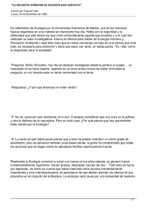 “La educación ambiental es necesaria para sobrevivir”