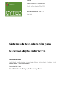 Sistemas de tele-educación para televisión digital interactiva