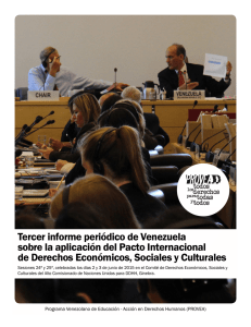 Tercer Informe Periódico de Venezuela sobre la Aplicación