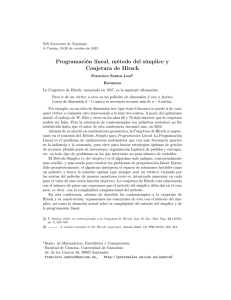 Programación lineal, método del símplice y Conjetura de Hirsch