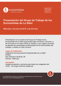 Presentación del Grupo de Trabajo de los Economistas de La Safor