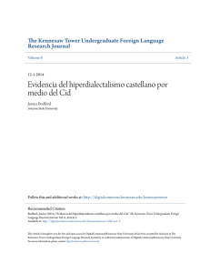 Evidencia del hiperdialectalismo castellano por medio del Cid