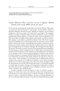 Review of Emilio Martínez Mata`s book: Cervantes comenta - H-Net