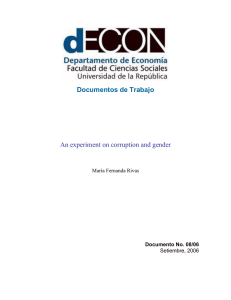 Documentos de Trabajo An experiment on corruption and gender