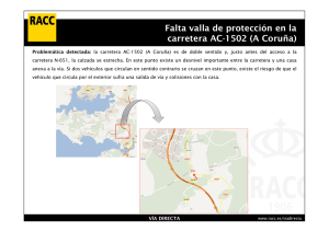 Falta valla de protección en la carretera AC-1502 (A Coruña)