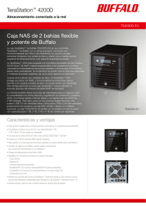 TeraStation™ 4200D Caja NAS de 2 bahías flexible y potente de