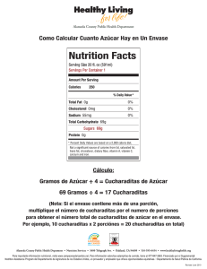 Como Calcular Cuanto Azúcar Hay en Un Envase