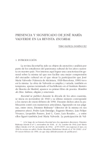 presencia y significado de josé maría valverde en la revista escorial