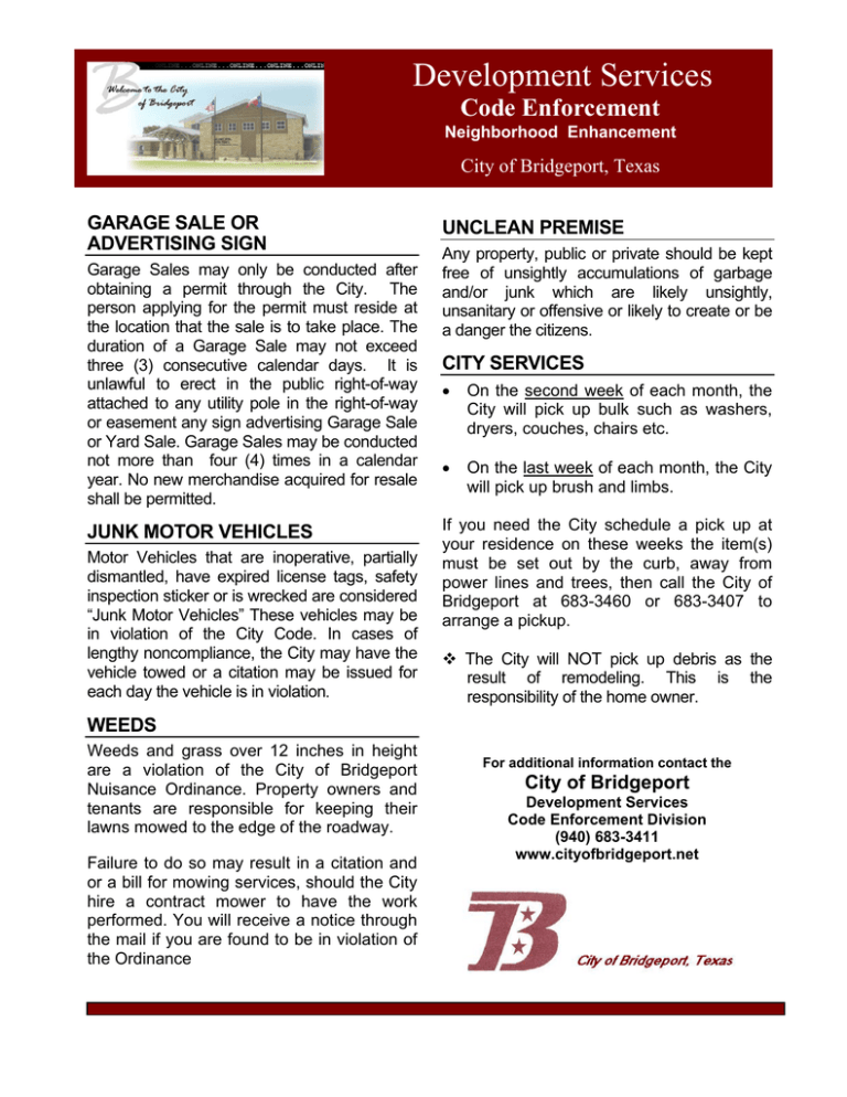 Code Compliance Education Pamphlet
