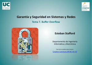Garantía y Seguridad en Sistemas y Redes. Tema 7. Buffer Overflow