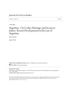 Argentina - On Codes, Marriage, and Access to Justice: Recent