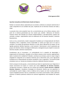 Carta al Movimiento Amplio de Mujeres de la Agrupación