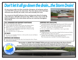 Don`t let it all go down the drain...the Storm Drain!