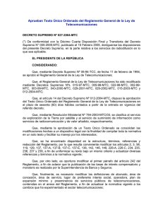 Peru Texto Unico Ordenado de Reglamento de Telecomunicaciones