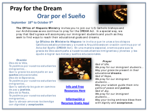 Pray for the Dream Orar por el Sueño