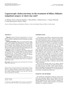 Laparoscopic cholecystectomy in the treatment of biliary lithiasis