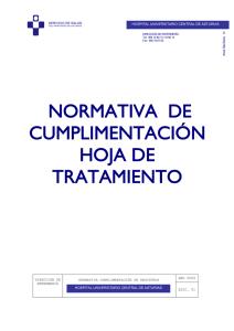 normativa de cumplimentación hoja de tratamiento