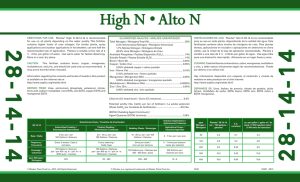 High N • Alto N - Master Plant