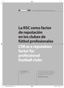 La RSC como factor de reputación en los clubes de fútbol