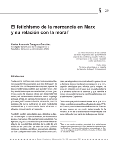 El fetichismo de la mercancía en Marx y su relación con la moral*