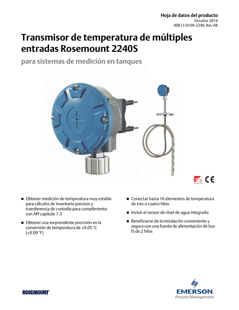 Transmisor De Temperatura De Múltiples Entradas Rosemount 2240S