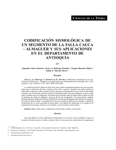codificación sismológica de un segmento de la falla cauca
