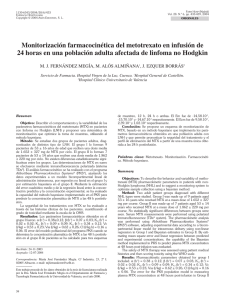 Monitorización farmacocinética del metotrexato en infusión
