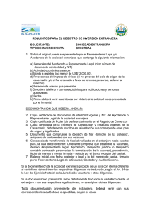 Requisitos RIE Sociedad Extranjera Sucursal