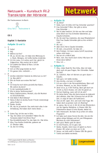 Netzwerk – Kursbuch A1.2 Transkripte der Hörtexte