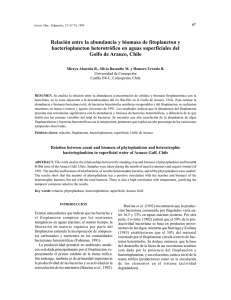 Relación entre la abundancia y biomasa de fitoplancton y