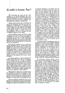 ¿Es posible ¡la Economía "Pura"?